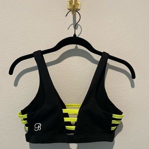 Bombshell Sportswear black and neon sports bra